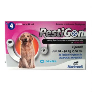 Antiparazitar caini Pestigon L (20-40 kg), 4 pipete