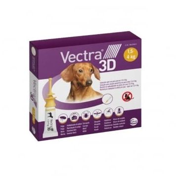 Vectra 3D, spot-on, soluție antiparazitară, câini 1.5-4 kg, 3 pipete