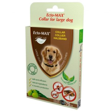 Zgarda antiparazitara naturala caini talie mare Ecto-Max, 75 cm