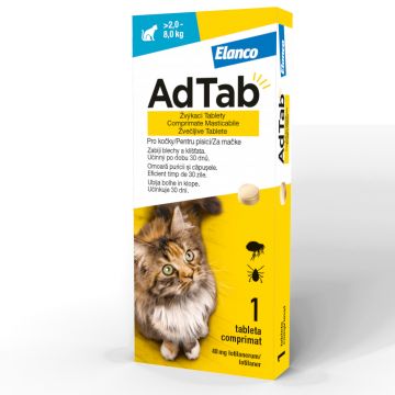 AdTab Cat 48mg (2-8kg) - Comprimate antiparazitare - 1cpr.