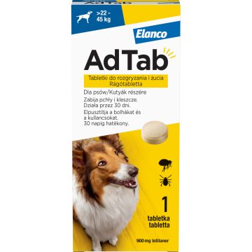 Comprimat impotriva puricilor si capuselor la caini AdTab 900 mg