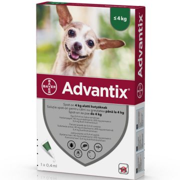 Advantix solutie antiparazitara pentru caini sub 4 kg, 1 pipeta