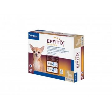 Antiparazitar extern pentru caini Effitix XS (1.5-4 kg), 4 pipete