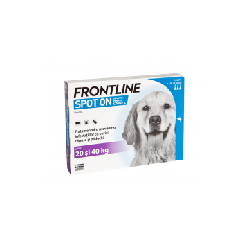 Antiparazitar caini Frontline Spot On L (20-40 kg), 3 pipete, EXPIRA 30.10.2025