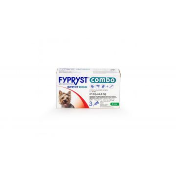 Solutie antiparazitara caini talie mica Fypryst Combo Dog S (2-10 kg), 3 pipete