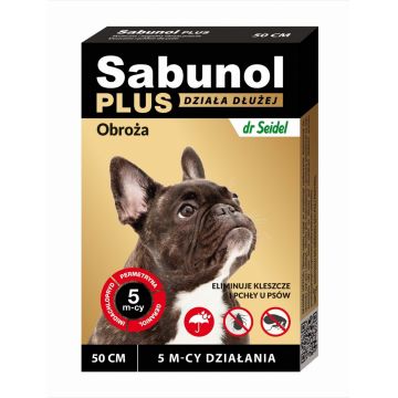 Zgarda antiparazitara pentru caini Sabunol Plus (10-25 kg), 50 cm